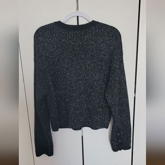 NWT Rag & Bone Jubilee Metallic Merino Wool Crop Sweater - Picture 9 of 13